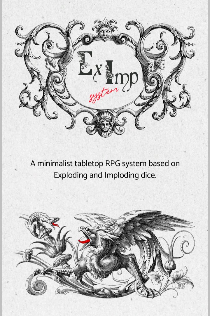 BrubruGeek's tweet photo. Well, for something made solely using public domain images, I'm quite happy with the result!
Ex Imp is currently on playtest! Go check it out!
#ExImp #Playtest #ttRPG #IndieDev #OpenLicense #SRD https://t.co/bTbTsqznMI