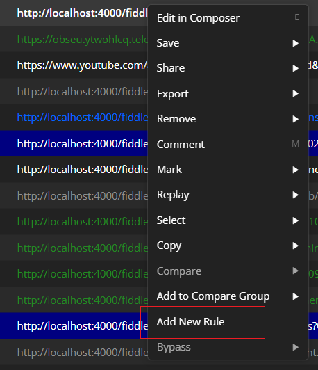 Want to quickly simulate a little different server request? 

Just right-click on a selected session &amp; choose to Add New Rule. This will create a new rule with prefilled server response, which you can customize as you want. Give it a try!

#FiddlerEverywhere