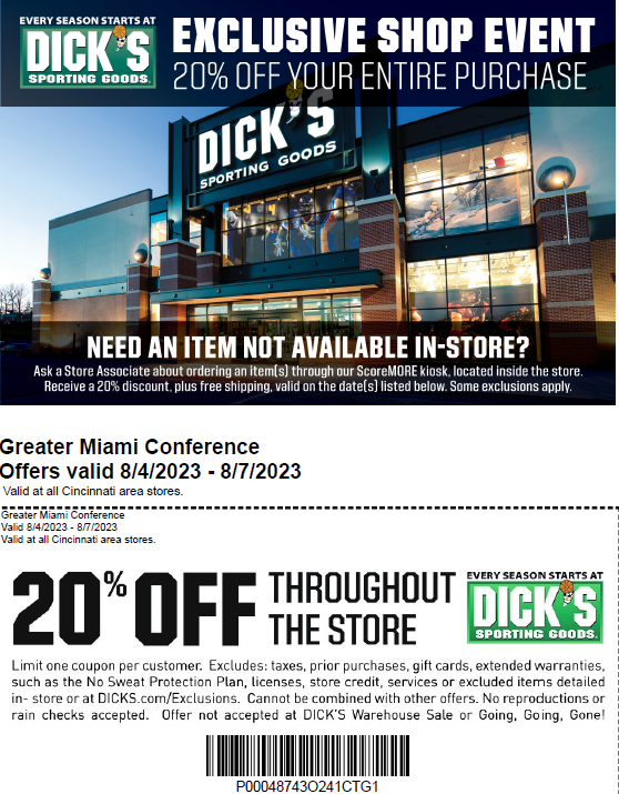 Next weekend only, @EAST_HAWKS and @gmcsports fans can get 20% off at Dick's Sporting Goods! Happy shopping 🛍️