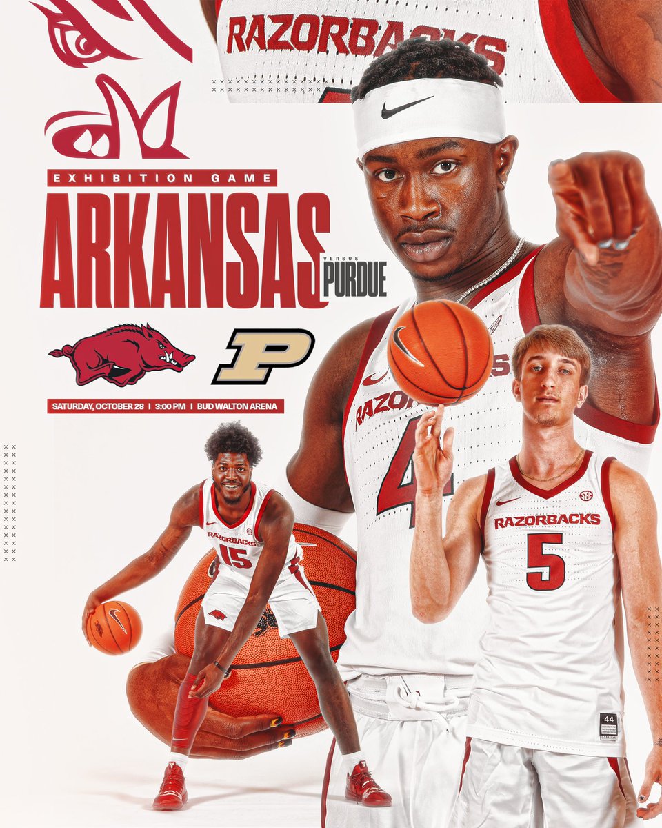 Purdue @ Arkansas in a charity exhibition on October 28. See you in Bud Walton Arena!