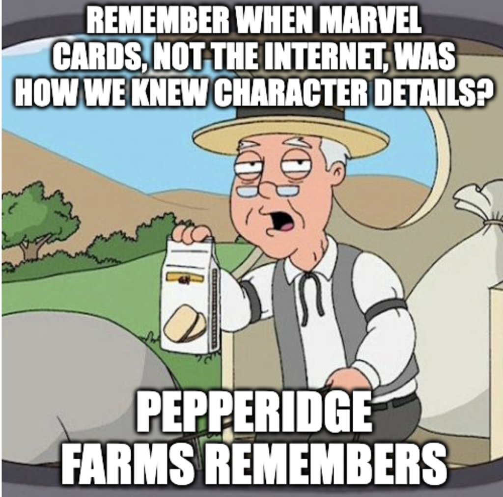 Nosocialize's tweet image. I remember.
#Marvel #MarvelComics #MarvelCards