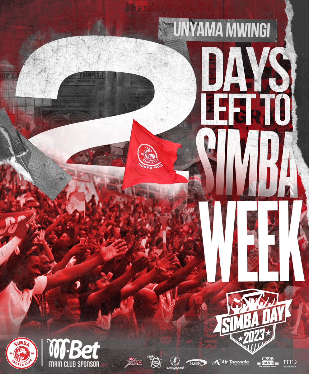 Siku 2️⃣ zimebaki kabla ya uzinduzi rasmi wa Simba Week 2023. #UnyamaMwingi #NguvuMoja