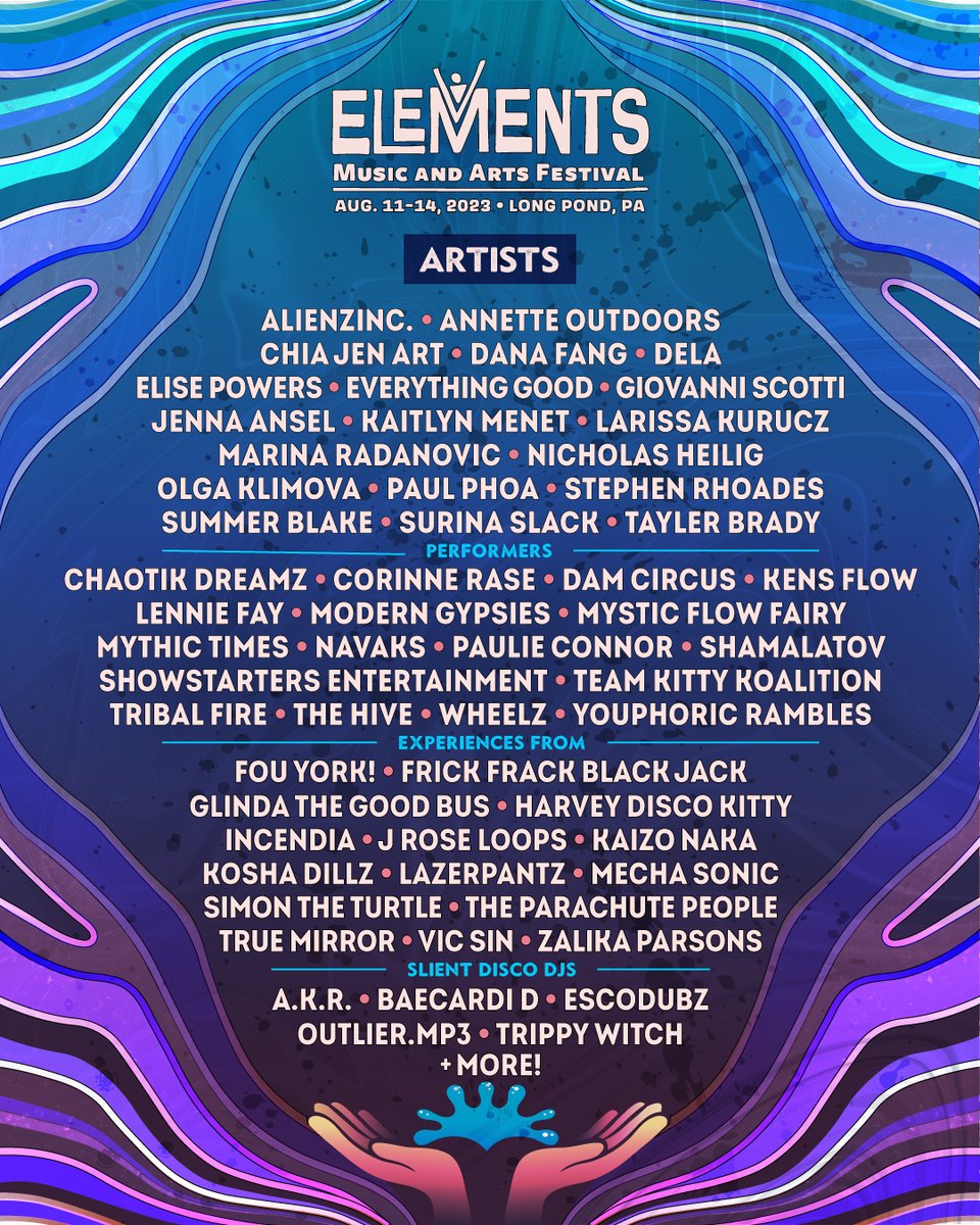 elementsfest_'s tweet photo. The #EMF23 experience keeps getting better ๐ Presenting your wellness, food, and experiential artist lineups! We are so excited to welcome both new and returning curators and vendors on our big adventure in only 16 days โจ https://t.co/qcrHgqvSdD