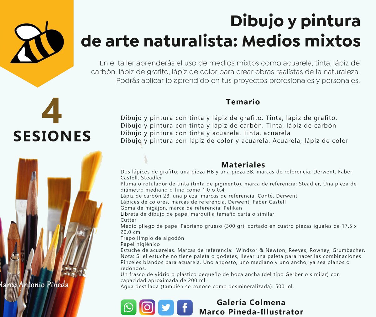 bioimagenmap's tweet photo. Taller en CDMX: "Dibujo y pintura de arte naturalista: Medios mixtos".
Inscripciones abiertas
Más información por mensaje directo https://t.co/LcHzM8HEYd