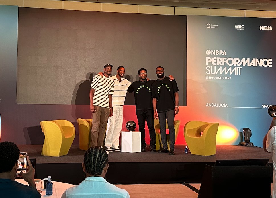 WomenSportsTech's tweet photo. WiST CEO + Founder Marilou McFarlane recently participated in a panel at the NBPA Performance Summit in Spain discussing the synergy of athlete investors! Thank you to the NBPA for hosting such an eye-opening event!
#WomeninSportsTech #ChangeTheRatio #CultureMatters https://t.co/GL3v33tWMp