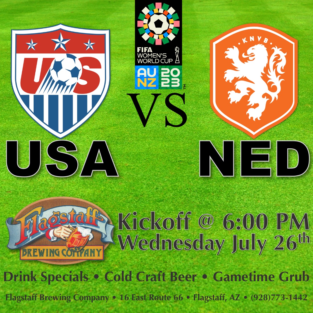 Ready for some football!!! We have room inside for 132 fans and beer for more. Air conditioned viewing and all you other needs. #worldcup #uswnt #worldcup2023 #flagstaff #downtownflagstaff #craftbeer #letsgousa⚽️🇺🇸