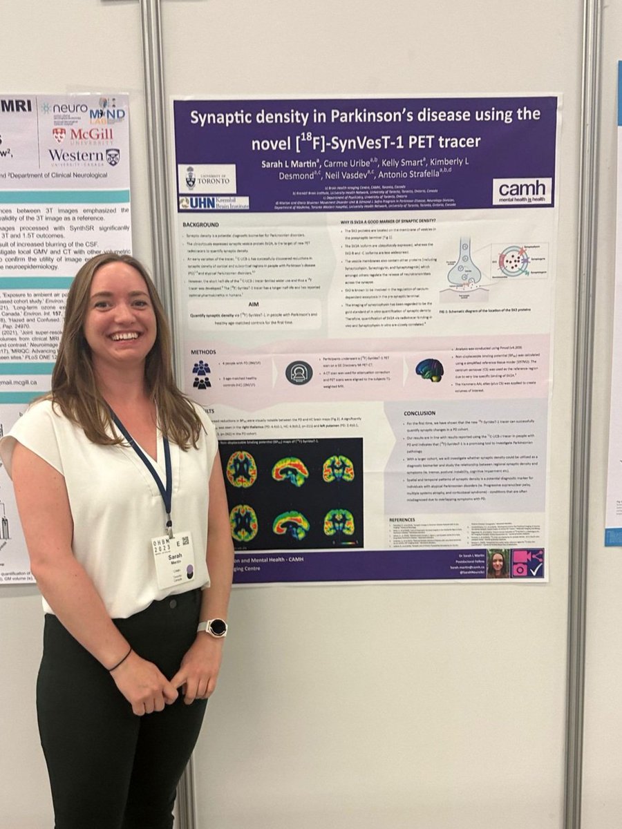 Sarah Martin (@sarahneurosci) on Twitter photo Fantastic first time at #OHBM sharing our research on synaptic density in people with Parkinson's.
<a href="/CarmeUribe/">Carme Uribe</a> <a href="/APStrafella/">Antonio Strafella</a> <a href="/CAMHResearch/">CAMH Research</a> <a href="/OHBM/">OHBM</a> Fantastic first time at #OHBM sharing our research on synaptic density in people with Parkinson's.
<a href="/CarmeUribe/">Carme Uribe</a> <a href="/APStrafella/">Antonio Strafella</a> <a href="/CAMHResearch/">CAMH Research</a> <a href="/OHBM/">OHBM</a>