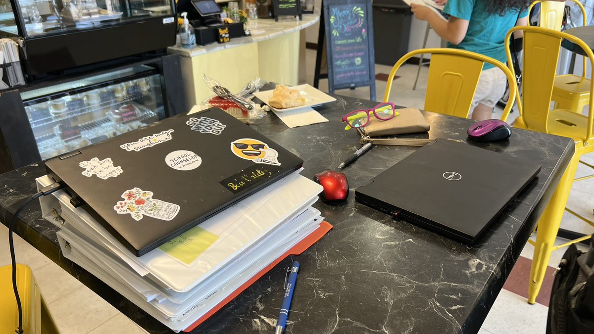 BValdez_HHES's tweet photo. Counselor retreat ✅! Working to provide a comprehensive counseling program for our hornets! What a great nook we found to work at in #BeesPastryCafe 🇵🇷🐝☕️#letsdriphoney #SISDCounselors #TeamSISD #CounselorsAtTheHeights https://t.co/M89ktg4UUA