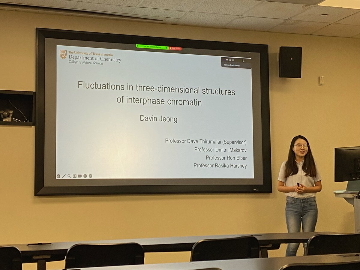 Thirumalai Lab @ UT Austin (@thirumalaiarmy) on Twitter photo Congratulations Dr. Davin Jeong for successfully defending her PhD!! <a href="/dv_jeong/">Davin Jeong</a> studied interphase chromosome structures with MD simulations and data-driven methods. Read up on her work here biorxiv.org/content/10.110… Congratulations Dr. Davin Jeong for successfully defending her PhD!! <a href="/dv_jeong/">Davin Jeong</a> studied interphase chromosome structures with MD simulations and data-driven methods. Read up on her work here biorxiv.org/content/10.110…