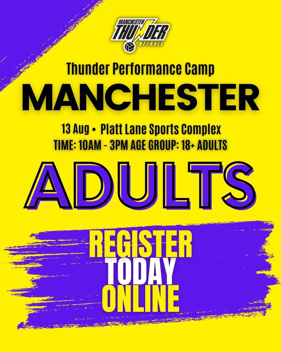 Last remaining Thunder Camp spaces!
Be quick!! ⚡️

Adults Thunder Camp spaces are also available 🖤💛

You can improve your player skills and match play in a fun and engaging learning environment, across multiple locations.

What you will need to bring on the day ✅

•Your own