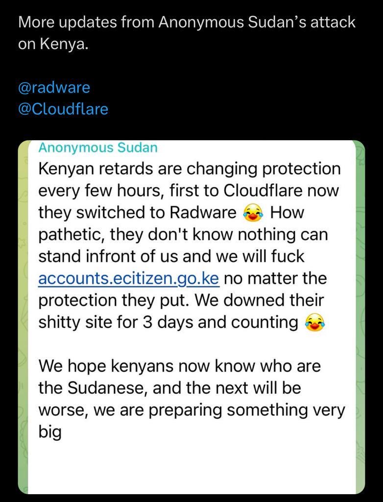 Kenya Government E-Citizen Hacked and taken over by Hackers. Government MUST pay Ransom to have it back.