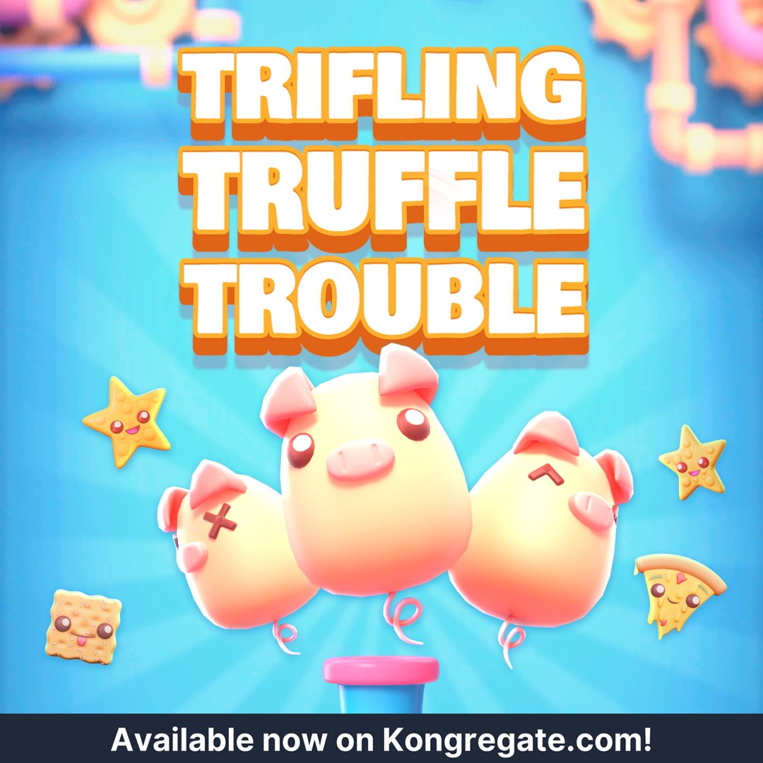 kongregate's tweet photo. 🙋‍♂️ Have you tried Trifling Truffle Trouble? 🍫 🐷
 We've just released a ✨ GAME UPDATE 🌟 implementing tons of feedback from our awesome community of players. Play the game &amp; read the details here: 

https://t.co/BMnPbF9Xya https://t.co/N3UKMfKDE7