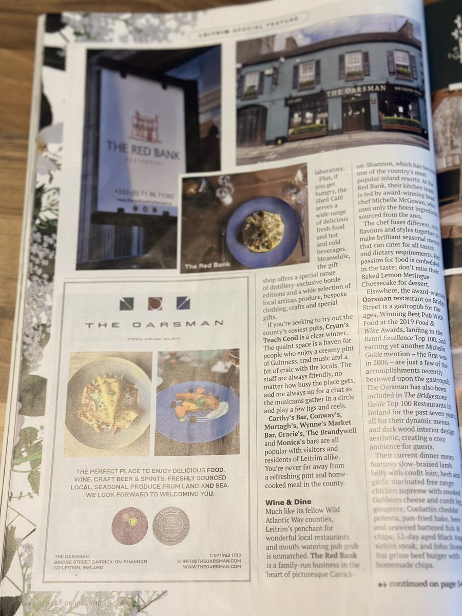 WOW 🤩 

Hot Press Best of Ireland have named us in their Best Restaurants list, we’re absolutely thrilled to be included in this prestigious list 👏🍾🥂

Credit to all our Amazing Team & Guests 🙏

“Leitrim Is Ireland’s Best Kept Secret” 🤫 

#hotpress #bestofireland