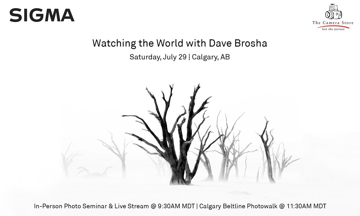 Dave Brosha is coming to The Camera Store THIS Sat! Join @DaveBrosha's Photo Seminar - Watching The World with Dave Brosha, followed by a book signing & @Sigma_Photo demo day! Then we will go on our Beltline Photowalk with Dave! Grab your tix now! → thecamerastore.com/collections/da…