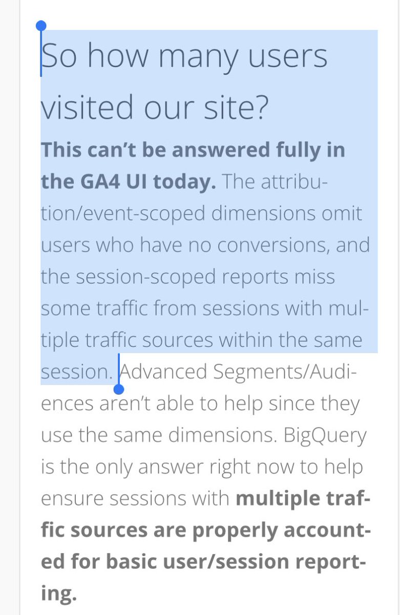 digiKherrin's tweet image. Such a good article by @CharlesFarina . It’s puzzling why the answer isn’t provided by #GA4 UI. Just another reason (of many) why understanding GA4 data is going to take some time…and why we need to learn BQ.
charlesfarina.com/the-traffic-so…