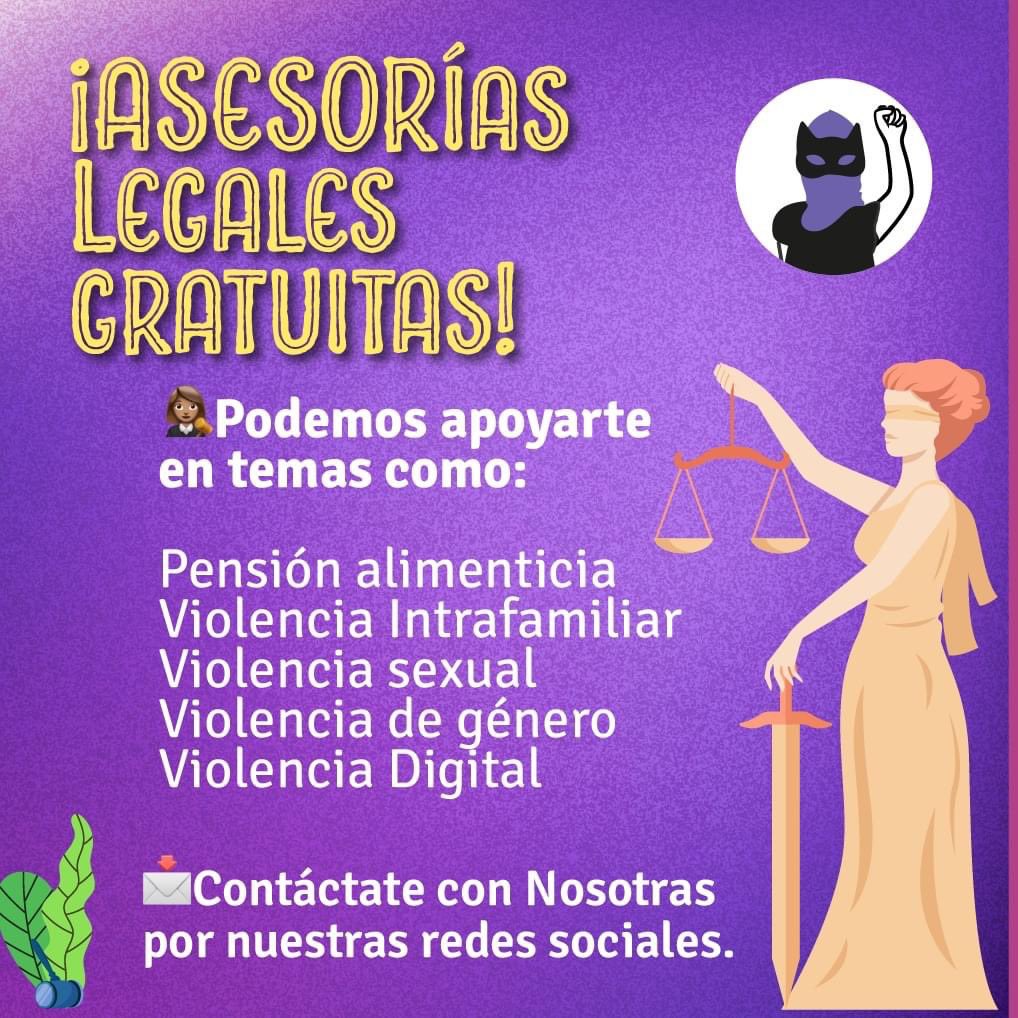 Tenemos abiertas nuevas asesorías legales gratuitas para mujeres en Nicaragua ⚖️👩‍⚖️
Envíanos un mensaje para ponerte en contacto con nosotras 💬