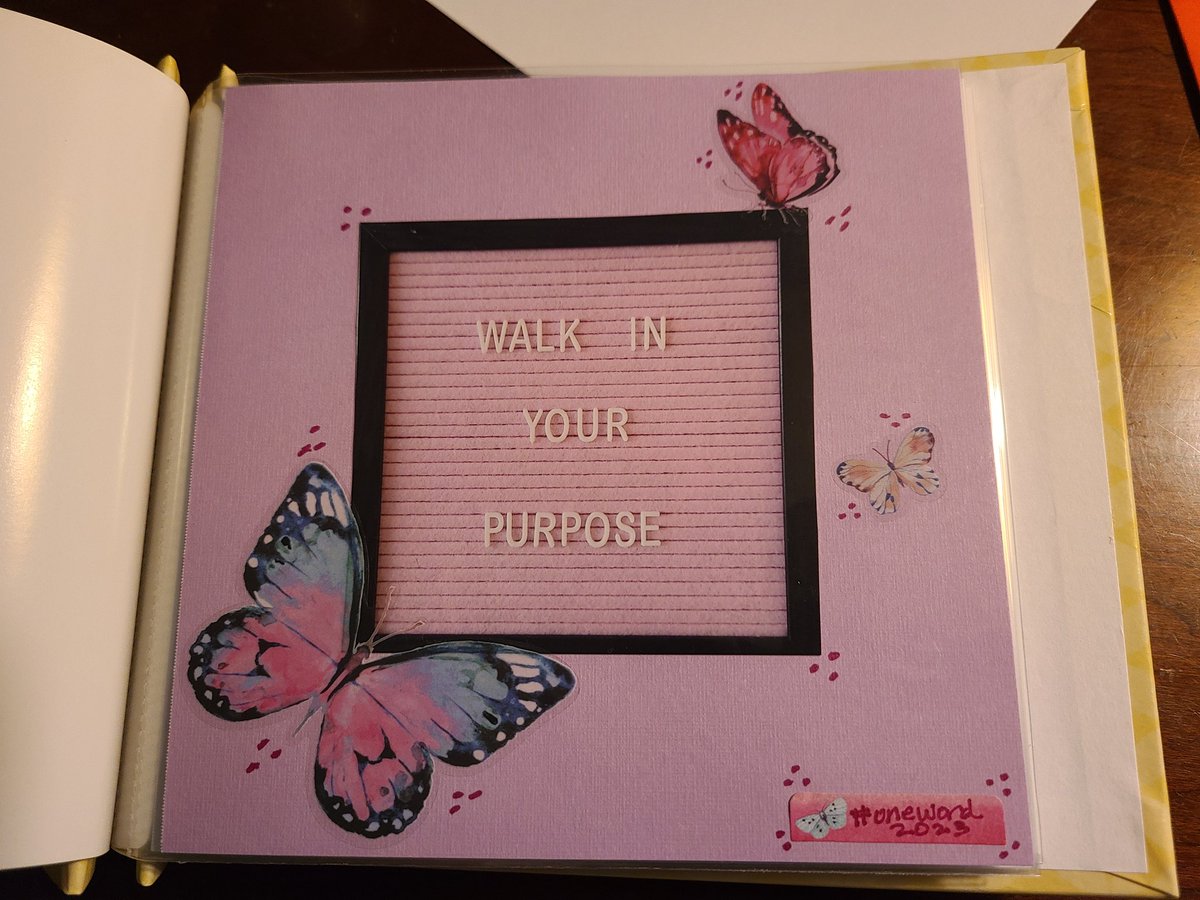 Working on my #oneword2023 #purpose scrapbook
