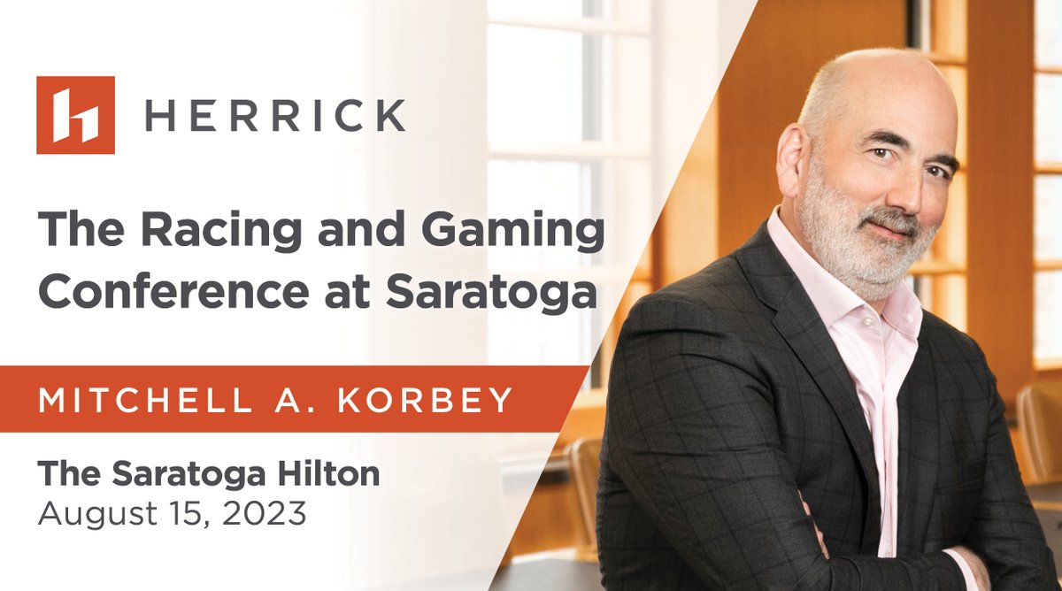 Chair of Herrick's Land Use and Zoning Practice, Mitch Korbey, will be speaking at The Racing and Gaming Conference at Saratoga. Click below for more. 
#herrickdoesthat #gamingindustry #realestate #zoning <a href="/MitchKorbey/">Mitch Korbey</a> 
herrick.com/events/the-rac…