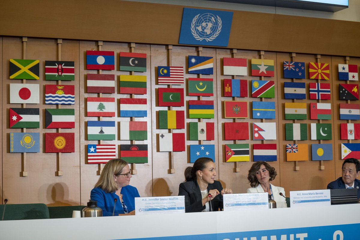 mariammalmheiri's tweet image. In my last participation during #UNFSS2023, I joined the Leadership Dialogue on Science, Technology, and Innovation, where I highlighted how the UAE was able to unlock multiple benefits for people and the planet through its national, regional, and global food systems strategies.…