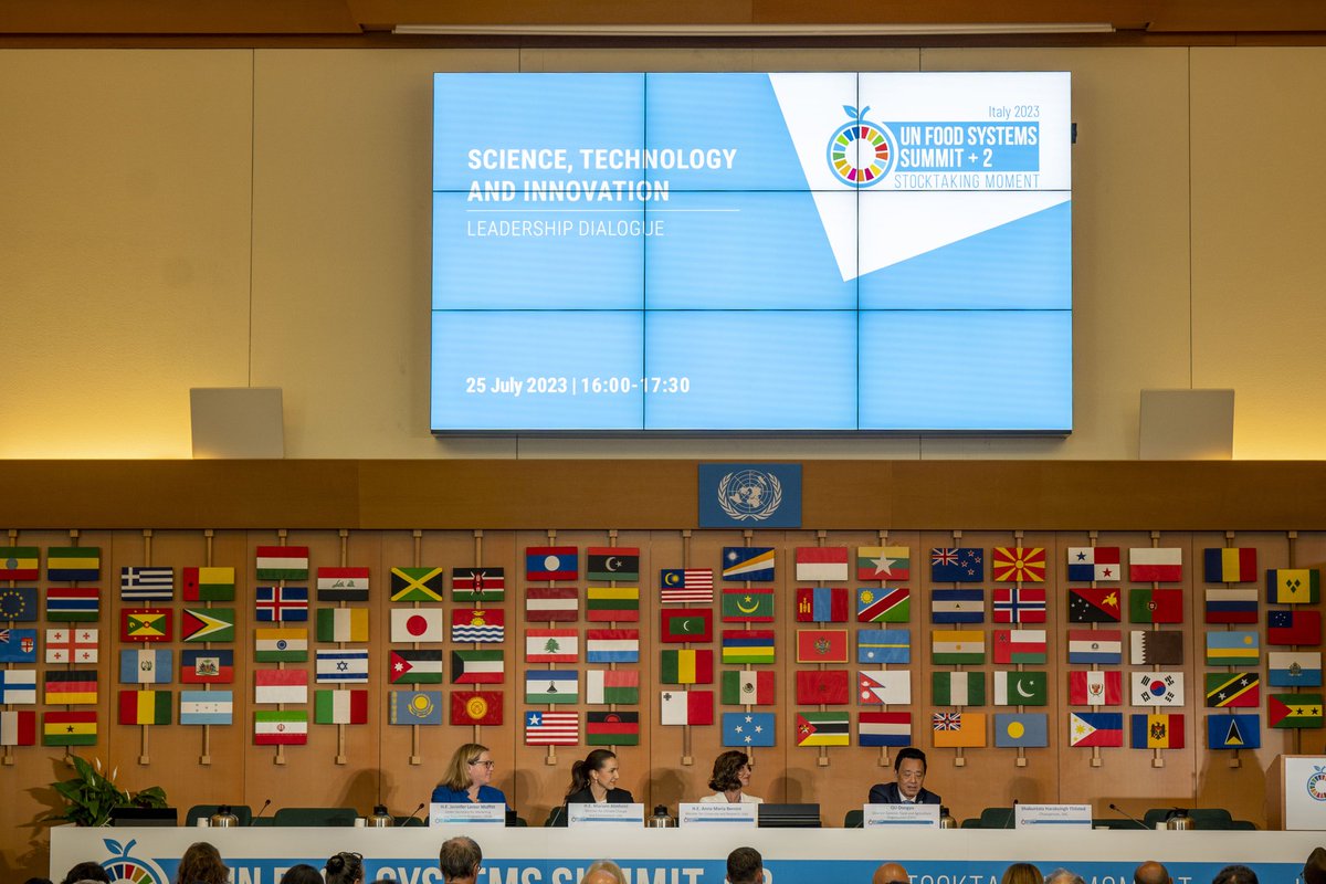 mariammalmheiri's tweet image. In my last participation during #UNFSS2023, I joined the Leadership Dialogue on Science, Technology, and Innovation, where I highlighted how the UAE was able to unlock multiple benefits for people and the planet through its national, regional, and global food systems strategies.…