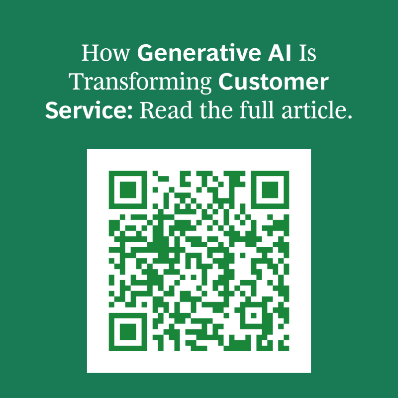 BCG's tweet photo. #AI could increase #CustomerService productivity by up to 50% or more.

Companies should start with off-the-shelf systems for high-value use cases, then move on to offering new products &amp; services.

See how #GenerativeAI is transforming customer service.