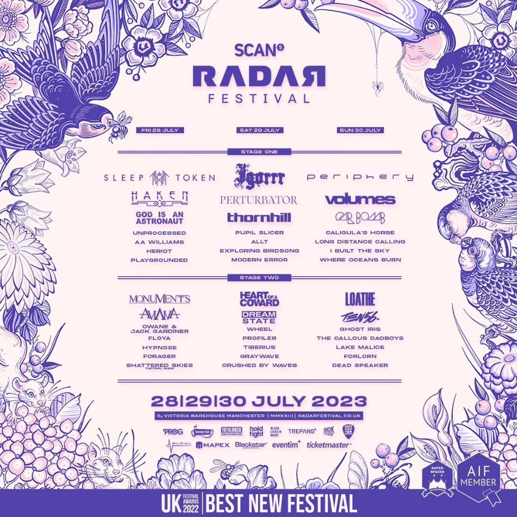 Crushed By Waves (@crushedbywaves) on Twitter photo THIS WEEKEND!! <a href="/RDRfestival/">RADAR Festival</a> is finally here and we will be joinin this incredible line-up alongside <a href="/Sleep_Token/">Sleep Token</a> <a href="/PeripheryBand/">Periphery</a> <a href="/loatheasone/">Loathe</a> <a href="/DreamStateUK/">DREAM STATE</a> and so many more! What a MASSIVE opportunity to play this bangin show in beautiful Manchester - see you Saturday! THIS WEEKEND!! <a href="/RDRfestival/">RADAR Festival</a> is finally here and we will be joinin this incredible line-up alongside <a href="/Sleep_Token/">Sleep Token</a> <a href="/PeripheryBand/">Periphery</a> <a href="/loatheasone/">Loathe</a> <a href="/DreamStateUK/">DREAM STATE</a> and so many more! What a MASSIVE opportunity to play this bangin show in beautiful Manchester - see you Saturday!