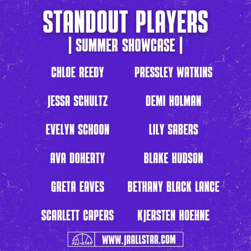 Minnesota Jr. All-Star GBB (@jrallstarmn) on Twitter photo π¦π§ππ‘ππ’π¨π§ π£πππ¬ππ₯π¦
Check out the players that stood out at the first day of the Summer Showcase! π
<a href="/ChloeReedy2029/">Chloe Reedy</a> <a href="/jessaschultz27/">Jessa Schultz</a> <a href="/AvaDoherty2027/">Ava Doherty</a> <a href="/capers2028/">ScarlettCapers2028</a> <a href="/WatkinsPressley/">Pressley Watkins</a> <a href="/holman2029/">DemiHolman2029</a> <a href="/SabersLily/">Lily Sabers</a> <a href="/BethBlackLance/">Bethany Black Lance</a> <a href="/kjhoehne2027/">Kjersten Hoehne</a> π¦π§ππ‘ππ’π¨π§ π£πππ¬ππ₯π¦
Check out the players that stood out at the first day of the Summer Showcase! π
<a href="/ChloeReedy2029/">Chloe Reedy</a> <a href="/jessaschultz27/">Jessa Schultz</a> <a href="/AvaDoherty2027/">Ava Doherty</a> <a href="/capers2028/">ScarlettCapers2028</a> <a href="/WatkinsPressley/">Pressley Watkins</a> <a href="/holman2029/">DemiHolman2029</a> <a href="/SabersLily/">Lily Sabers</a> <a href="/BethBlackLance/">Bethany Black Lance</a> <a href="/kjhoehne2027/">Kjersten Hoehne</a>