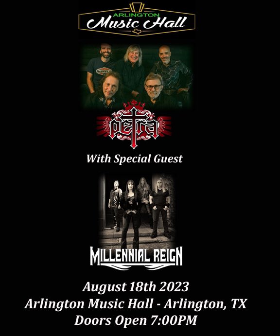 Pleased to announce that we will once again be supporting <a href="/OfficialPetra/">Official Petra</a>, August 18th at Arlington Music Hall. Tickets on sale now!
<a href="/johnwschlitt/">John Schlitt</a> <a href="/JohnLawry153415/">John Lawry</a>