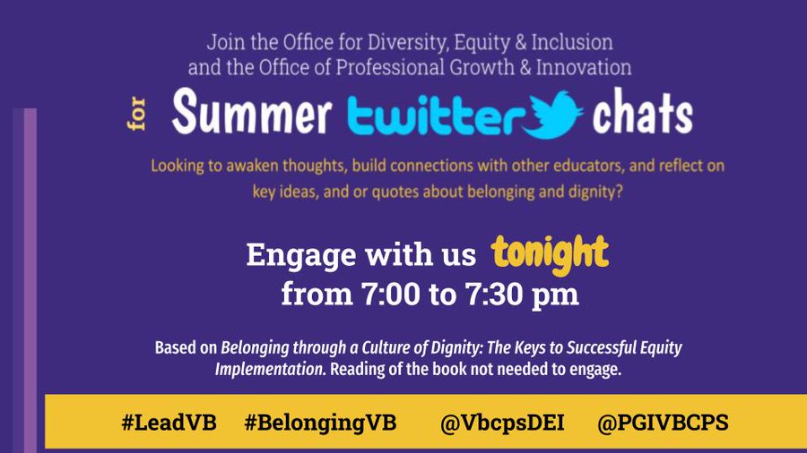 mhobson99's tweet image. Especially excited about the topic of tonight&apos;s chat. Join us for some thoughts and ideas around dignity and its potential obstacles in our school communities. #LeadVB #BelongingVB @MrsN_VB @2Leadis2Serve See ya at 7:00. Let&apos;s go 😎