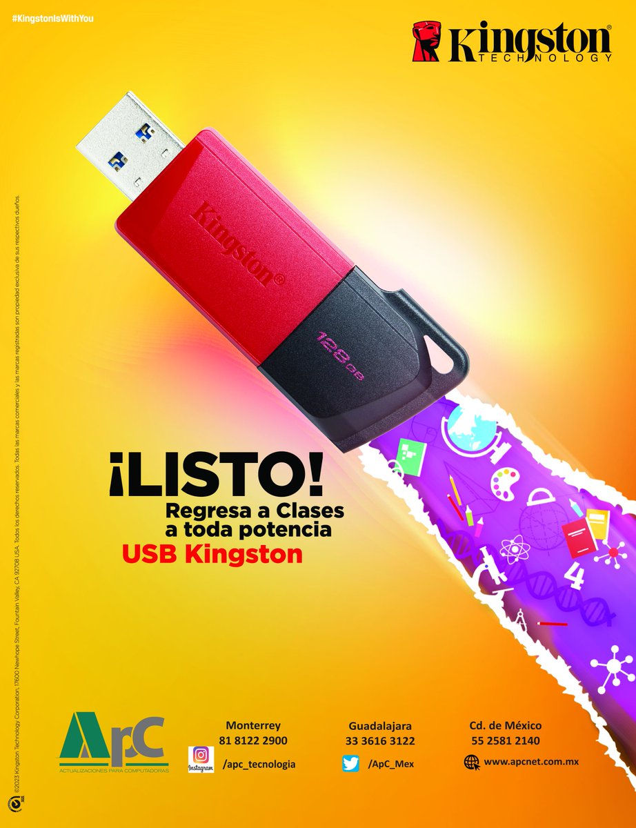 ApC_Mex's tweet photo. Regreso a Clases a toda potencia USB Kingston https://t.co/me79UD6oS1