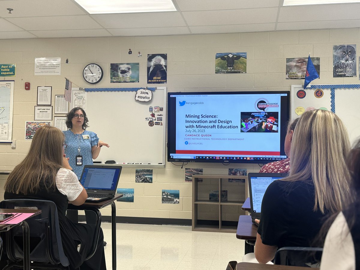vwiz3's tweet photo. Learning more about Minecraft Education! #engagecobb https://t.co/pbf4EHu6Kf