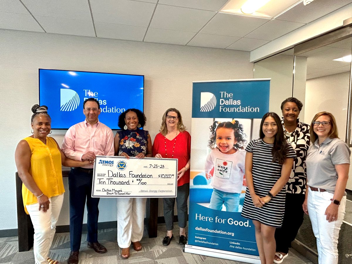 The Dallas Foundation (@tdfhereforgood) on Twitter photo Thank you <a href="/atmosenergy/">atmosenergy</a> for supporting the Mayor’s Education Initiatives Fund here at The Dallas Foundation by contributing $10,000 to the annual Mayor’s Back to School Fair!
The fair takes place on August 4, and more details can be found at: lnkd.in/ehbZNga
#HereforGood Thank you <a href="/atmosenergy/">atmosenergy</a> for supporting the Mayor’s Education Initiatives Fund here at The Dallas Foundation by contributing $10,000 to the annual Mayor’s Back to School Fair!
The fair takes place on August 4, and more details can be found at: lnkd.in/ehbZNga
#HereforGood