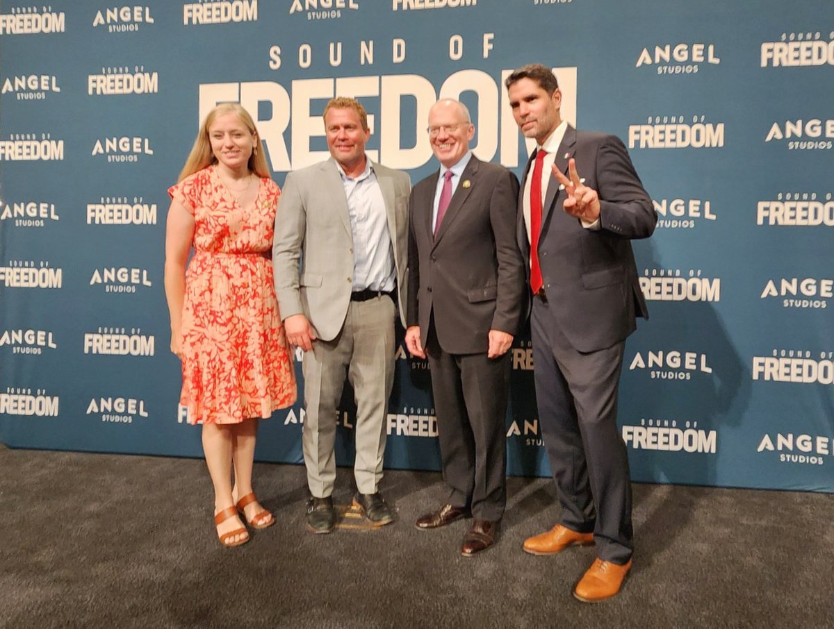RepJohnRose's tweet image. &quot;God&apos;s children are not for sale.&quot; 
 
What a powerful message from The Sound of Freedom blockbuster about the despicable practice of sex trafficking. We must take a stand for these children. An essential step is securing our border.
 
Thanks to the actors and the hero behind the…