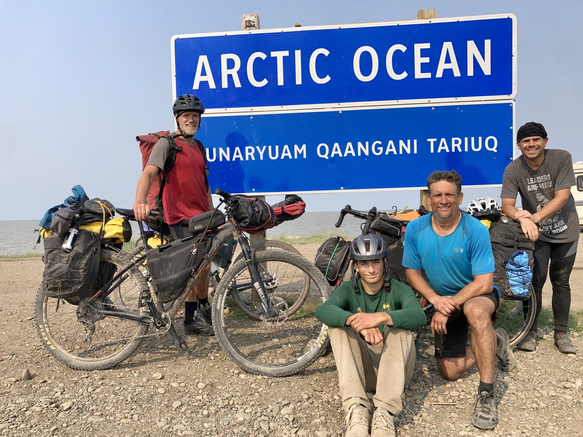 Mr. Churchward, Mr. Cox, TVS alum Owen Cox '23, and friend Jason Bowers cycled 572 miles along the Dempster Highway from Dawson City, Yukon Territory, to Kuktoyaktuk, Northwest Territories. #SocialSummer