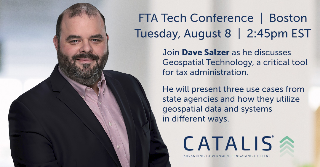 CatalisGov's tweet photo. Join Dave Salzer as he discusses Geospatial Technology, a critical tool for tax administration.

He will present three use cases from state agencies and how they utilize geospatial data and systems in different ways.

#AdvancingGovernemnt #EngagingCitizens https://t.co/MDUM5H70V3