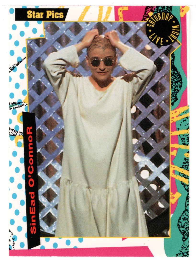 poptradingcards's tweet photo. It’s wild that one of the only American-issued Sinead cards out there is from the 1992 Star Pics SNL set. May her memory be a blessing. #RIPSinead #sinead #whodoyoucollect #nonsportscards @CardPurchaser https://t.co/8l5WvAc4eA