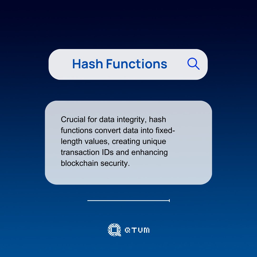 qtum's tweet image. #EssentialFundamentals

#HashFunctions, a critical component of #blockchain security, create unique &apos;digests&apos; for every input, ensuring data integrity and protection. In #cryptography, they play an invaluable role in safeguarding information. 🔗

#Qtum #Blockchain #Developers