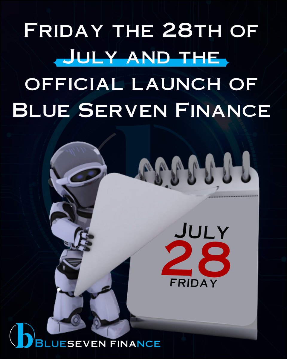 bluesevenfina's tweet photo. The wait is over, on Friday 07/28th, Blue Seven Finance will be officially launched. ✔📷📷📷 🚀🚀🚀 https://t.co/GjpKijLiZI