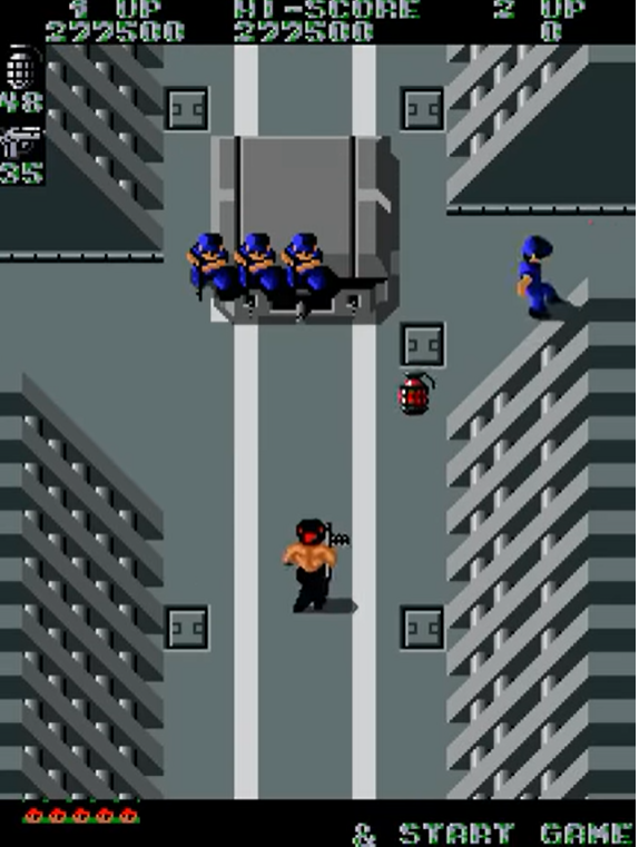GamerDeMeia's tweet photo. 🕹️Ikari Warriors
🏢SNK
📅1986
🕹️SNK Ikari
👥1-2
🎮Tiro
📝Primeira aventura de Clark e Ralf inspirada em Rambo II. Esse jogo foi pioneiro em quase tudo. Controle rotacional, power ups de arma, 2 jogadores ao mesmo tempo, tanques e ação non stop. Incrível! #arcadeverse https://t.co/kBkqyrSFoH