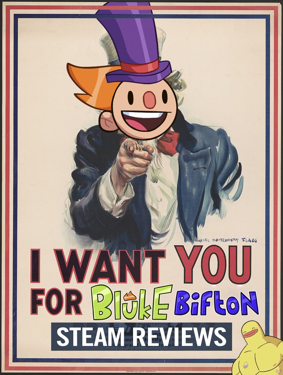 CALLING ALL GAMERS!!
If you've played The Adventures of Bluke Bifton and want to support the strange people behind it... leaving a small Steam review would really help us out!

We're hoping to meet one of Steam's requirements for verification + Paul will love you forever &lt;3