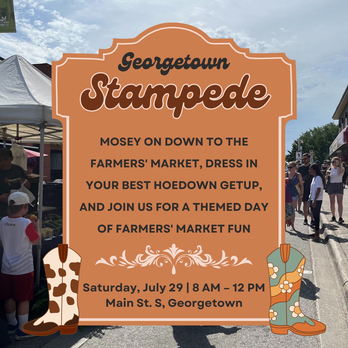 GeorgetownFM's tweet image. Howdy Georgetown! Mosey on down to the Farmers' Market this weekend for Georgetown Stampede 🤠 Dress in your western best and join us for a day of Farmers' Market fun that will have you hootin' and hollerin'. Yeehaw! #georgetownfarmersmarket #haltonhills