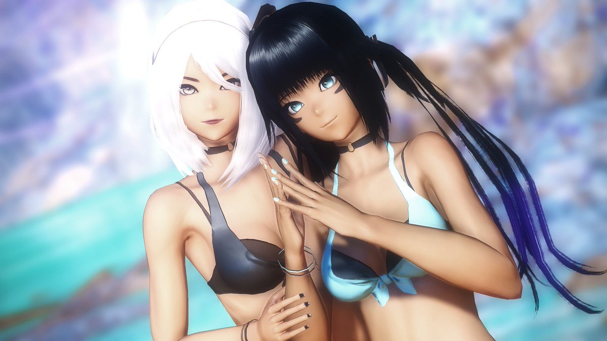 TunaSoatski's tweet photo. Me and @Calla_NGS enjoying each other's company at the beach~ 
#PSO2NGS #PSO2NGS_SS #RappyMail https://t.co/mL3sPuZn1u