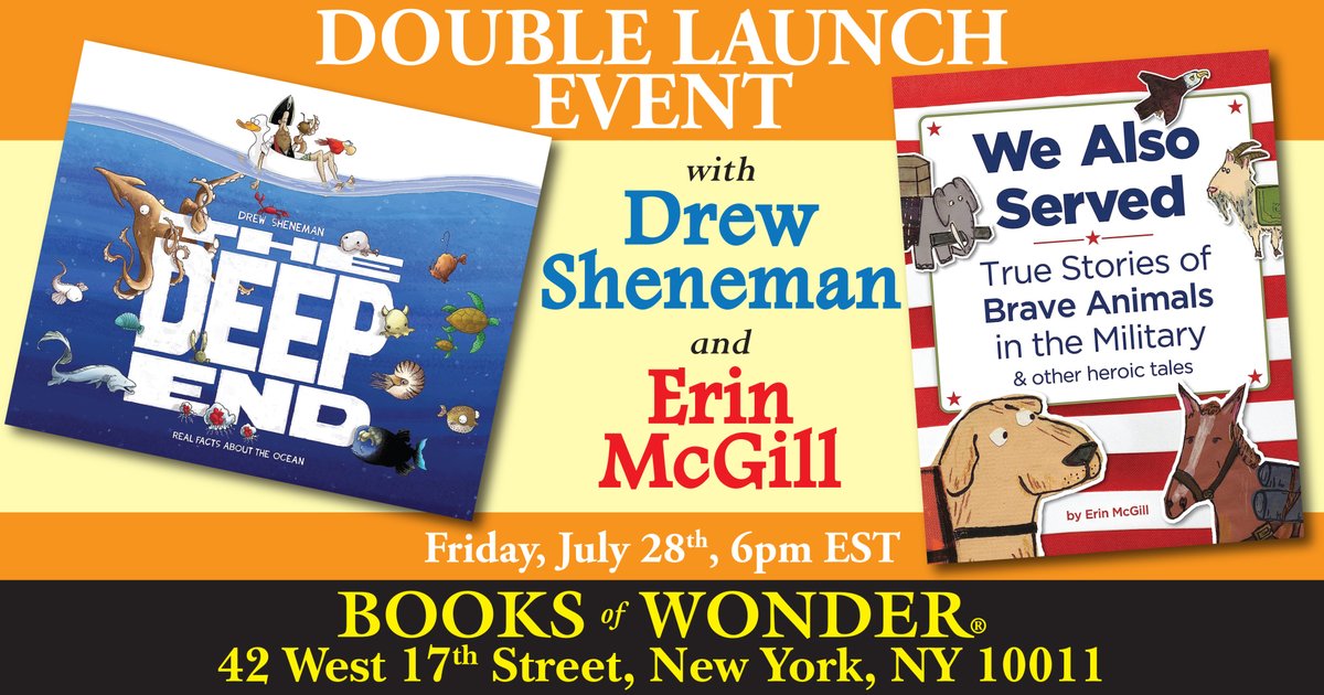 This double launch event is packed full of amazing stories sure to reel in both you and your young readers! Join us on Friday, July 28th at 6pm, where Drew Sheneman and <a href="/WallcoJr/">Erin McGill</a> will be chatting about their books! RSVP: eventbrite.com/e/double-pictu…