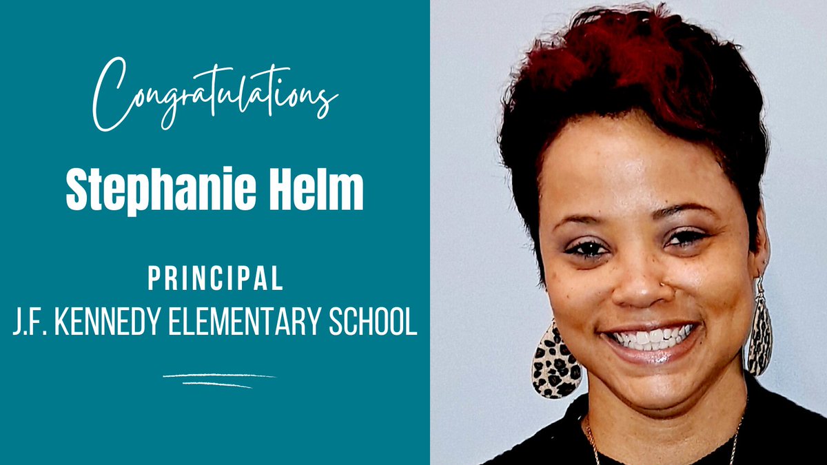 🎉 CONGRATULATIONS! Stephanie Helm named 🆕 principal of J.F. Kennedy Elementary School!

STORY ➡️ bit.ly/453O8lk

#WeAreJCPS <a href="/JFKennedyElem/">J. F. Kennedy Elementary</a>