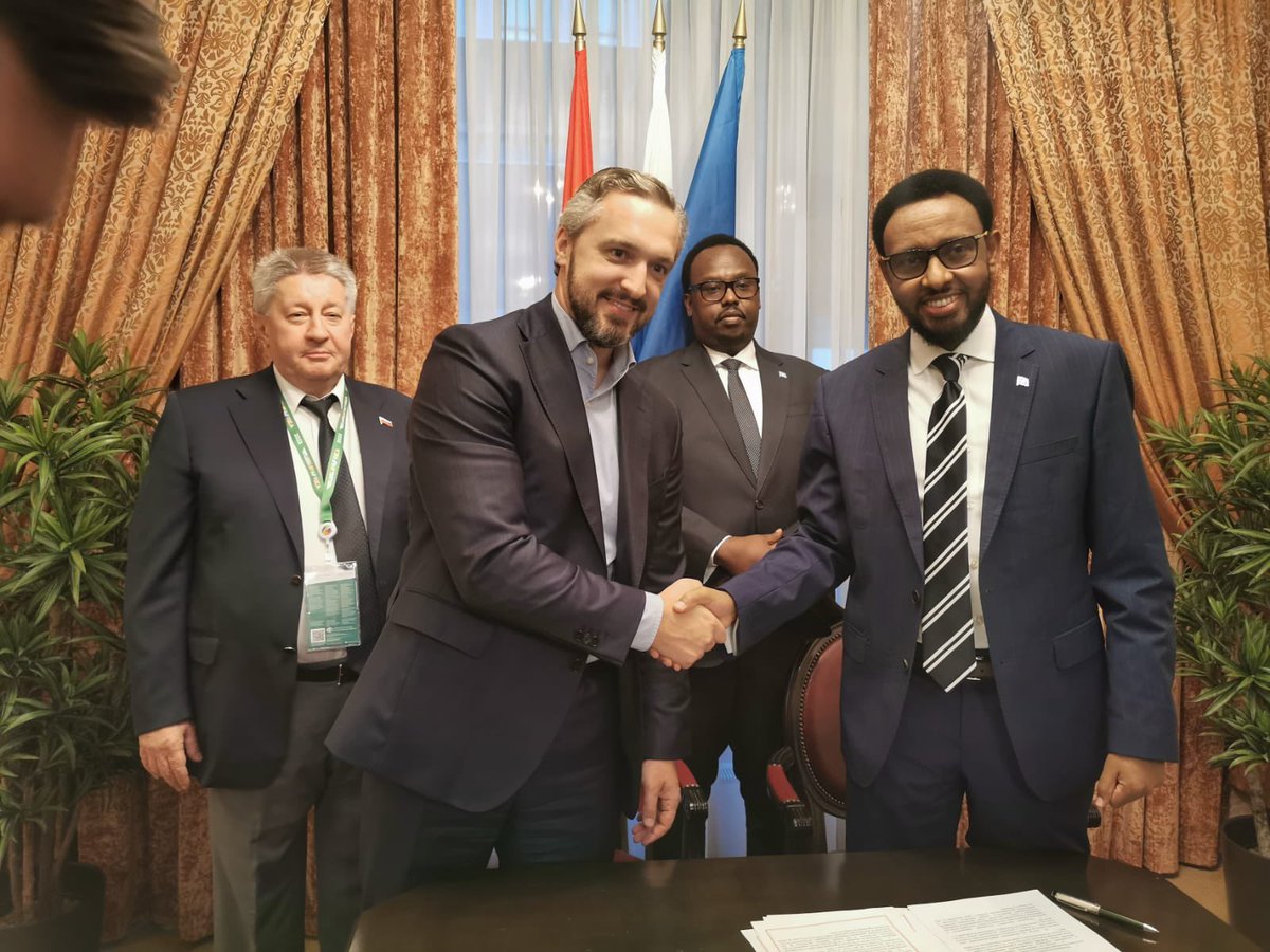 Signed a debt relief agreements with the Govt of #Russia represented by the Deputy Finance Minister, Timur Maksimov. The signing of this agreements — just over  $ 684 million and 7.5 blocked funds—will accelerate 🇸🇴’s efforts to reach the HIPC Completion Point in a timely manner