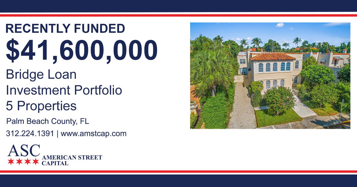AmericanStCap's tweet photo. ASC’s Zhizhin Arranges $41.6 Million #Loan for Palm Beach County #Portfolio #WestPalmBeach #PalmBeach #Investment #BridgeLoan #Florida #Realestate https://t.co/8TGC040E42 https://t.co/NcUIunYyVn