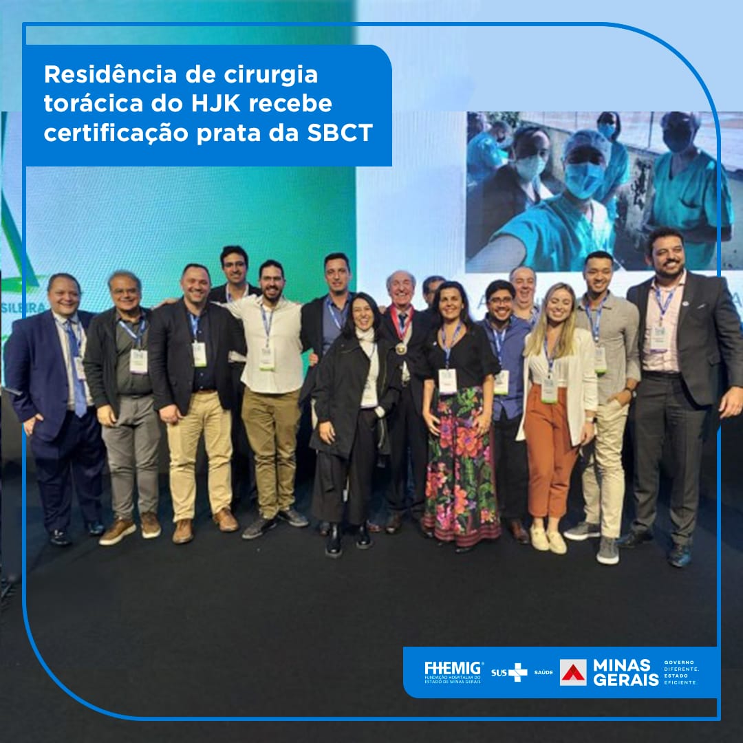 RedeFhemig's tweet photo. 🏆 O programa de residência médica especializado em cirurgia torácica e endoscopia respiratória do Hospital Júlia Kubitschek (HJK), da @redefhemig, recebeu a certificação prata dada pela Sociedade Brasileira de Cirurgia Torácica. Leia mais: https://t.co/Nwh1CylS7l https://t.co/IAQQUyzPYh