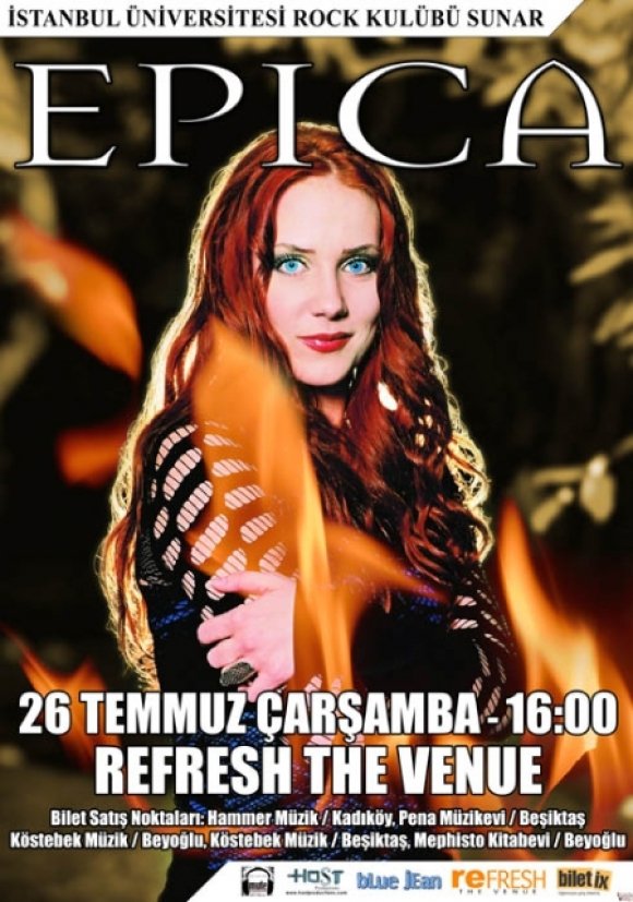 #GeçmişteBugün İstanbul Üniversitesi Rock Kulübü Sunar: Epica
2006 yılında gerçekleşen bu konser önce üniversite içerisinde planlanmış, daha sonra mekan değişikliği yapılmış. Dönemin iyi işlerinden biriydi.