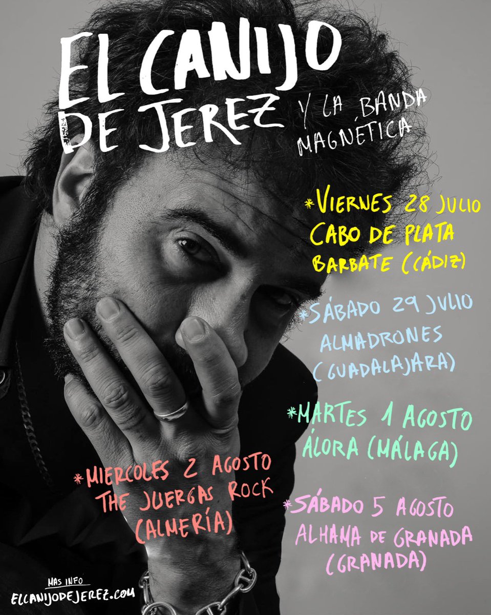 ElCanijodeJerez's tweet photo. Nos vemos en los conciertos pa formar el alboroto… 🔥
Estos son nuestros próximos planes pa esta semana y la que viene. Te apuntas? Lo pasaremos como nunca!

#ElCanijoDeJerez #CaboDePlata #TheJuergasRock
#GiraCenizaYBarro #Gira2023 #Almadrones #Álora #AlhamaDeGranada https://t.co/uFn3GrmjZD