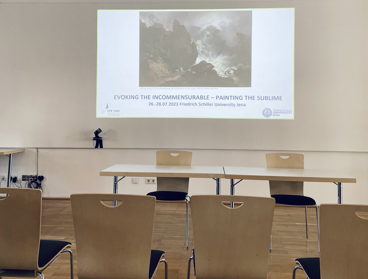sfb_comparing's tweet photo. Tag 3 des #SFB1288-Workshop "Evoking the Incommensurable – Painting the Sublime" @UniJena beginnt um 9:30h.
Wir freuen uns auf die Vorträge und weiterhin unvergleichliche Diskussionen!
@EurRomanticism #SFB1288Sublime
#Incommensurable #Painting #Sublime https://t.co/sLieeVVl5M